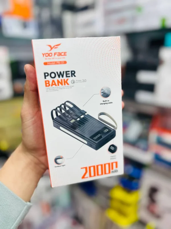 Power Bank YOO FACE 20000mAh – Charge Rapide et Multi-ports – Image 2