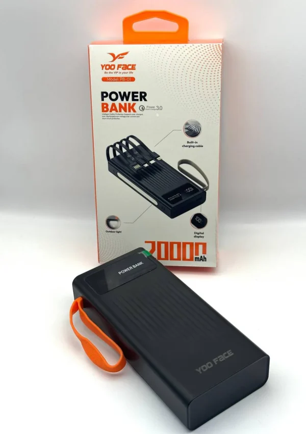 Power Bank YOO FACE 20000mAh – Charge Rapide et Multi-ports