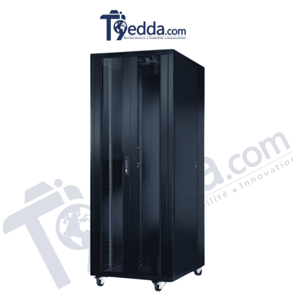 Armoire informatique 19’’ au sol – Porte avant vitrée à double ouverture (18U à 42U) Armoire informatique 19’’ au sol – Porte avant vitrée à double ouverture (18U à 42U)