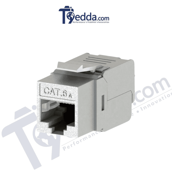 Connecteur RJ45 Cat.6A blindé sans outil à 180 degrés Connecteur RJ45 Cat.6A Blindé Sans Outil à 180°